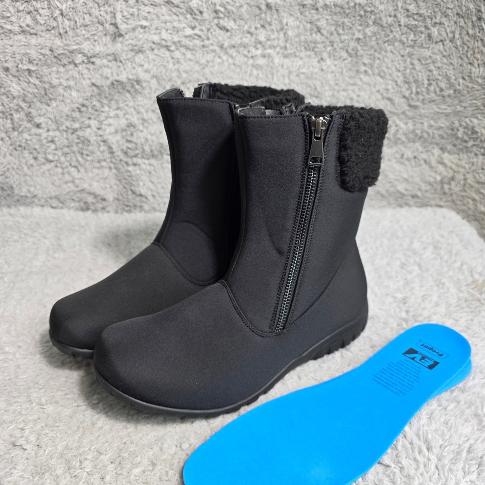Propet‎ Dani Black Winter Boots Waterproof Sherpa Insulated Womens 9 WIDE NEW